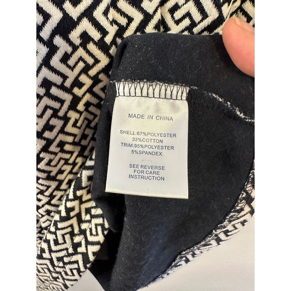 Tyler Boë 3/4 Length Sleeve Kristen Preppy Navy Greek Key Pleated Knit Dress Med - Picture 6 of 9